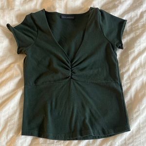 Brandy Melville Dark Green Short Sleeve Top